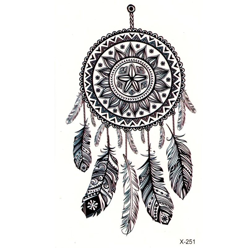 Dreamcatcher tatuagens temporárias à prova dwaterproof água homens artes corporais flash tatuagem sexy produto beleza pena maquiagem tatoo
