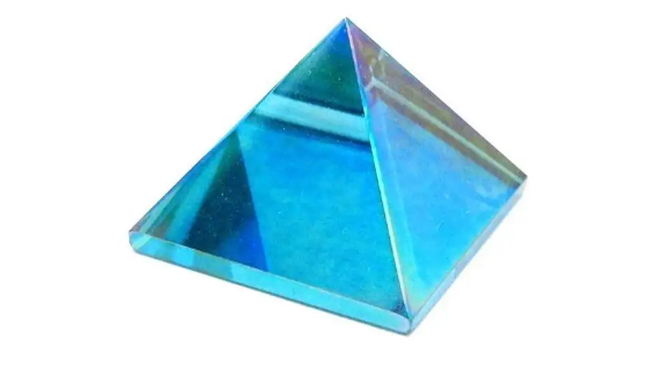 1 (ONE) Chakra Pyramid - Aqua Aura Pyramid - Crystal Quartz Aqua Aura Pyramid - Reiki - Metaphysical - Crafting - Crystal Grids