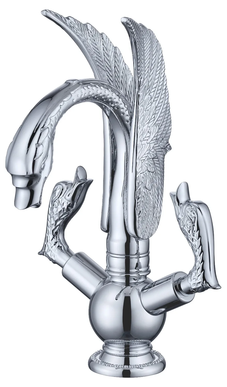 

Бесплатная доставка, хромированный кран с одним отверстием, двойные лебединые ручки для ванной комнаты, кран-смеситель с лебедем, роскошный кран