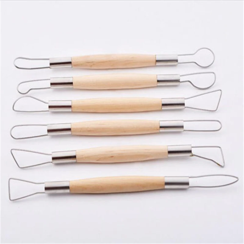 6 pcs Ribbon 8 inch Sculpting Tools Set Pottery Ceramic Modeling Tools Polymer Clay Tool set Pottery Sculpture Tools