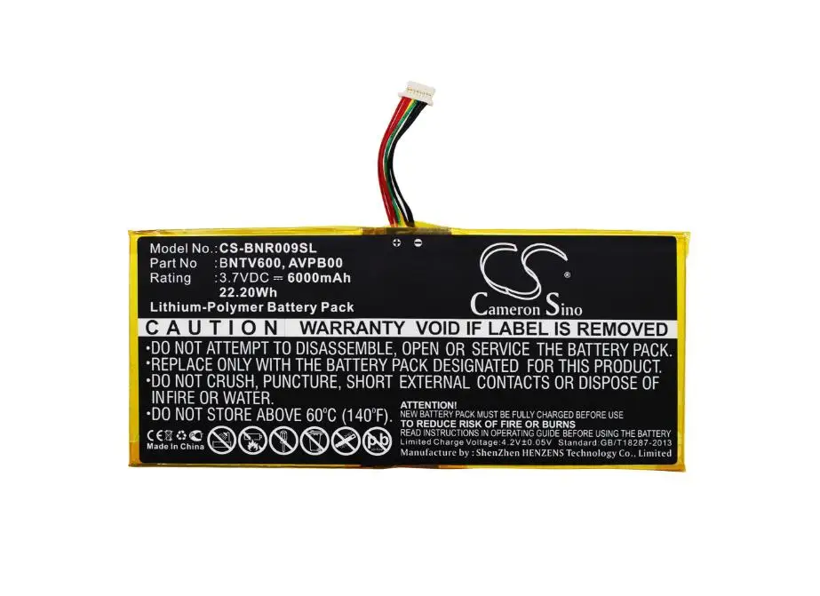 

Cameron Sino 6000mah battery for BARNES & NOBLE BNTV600 Nook HD+ Plus HD+9 Ovation AVPB00 AVPB002-A110-01 GB-S02-308594-0100