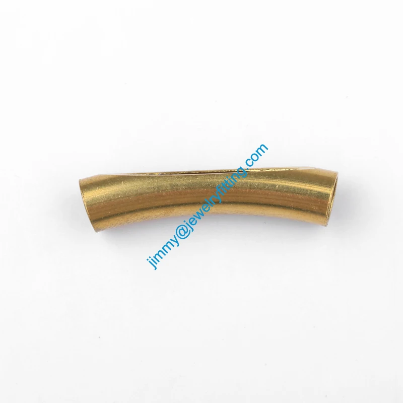 

2013 New Jewelry findings Raw Brass opened Bent Tubing tube spacer tube beads for bracelet 7*32mm