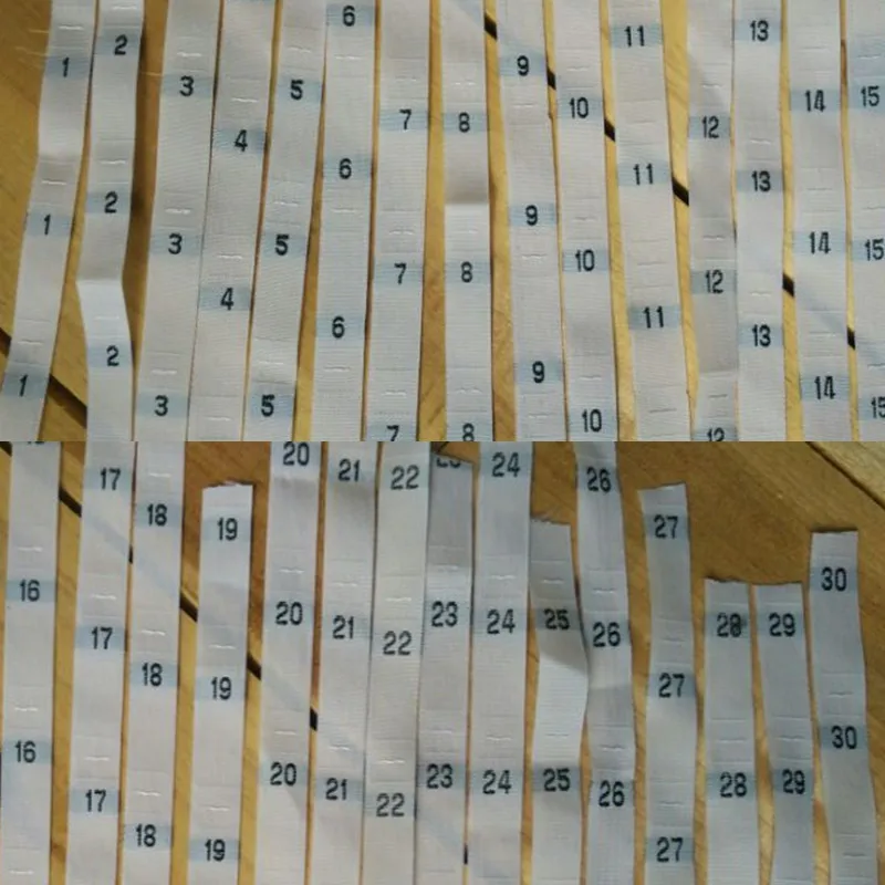 50PCS Number Woven Cloth size Labels 1 2 3 4 5 6 8 10 12 ------- 38 40 42 44 46 48 50 52 54 56 58 60 White polyester size label