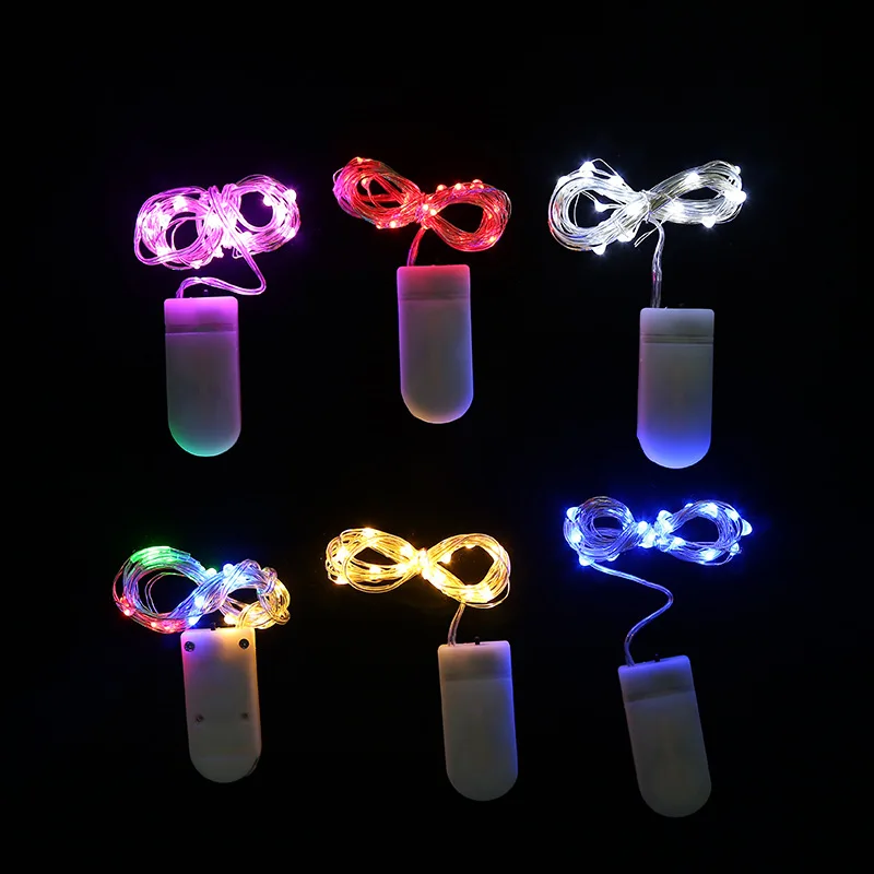 Hit 1M 2M 3M LED Creative 7 Color Button Battery Box of Copper Lamp Series Mini Small decorated lights