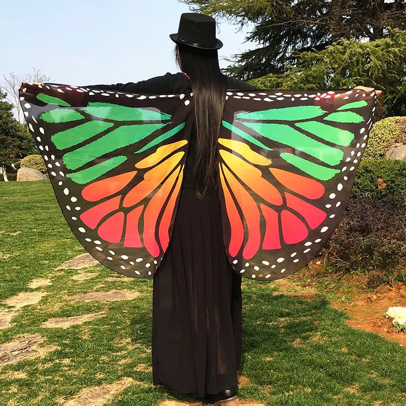 Wholesale 13 Colors Women Scarf Pashmina Butterfly Wing Cape Peacock Shawl Wrap Gifts Cute Novelty Print Scarves Pashminas