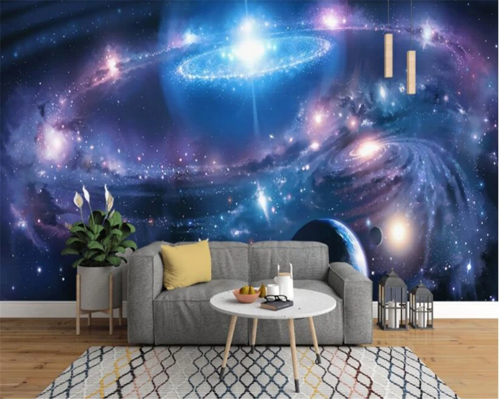 beibehang 3d modern simplicity starry universe constellation wall painting backgroun  papel de parede wallpaper hudas beauty