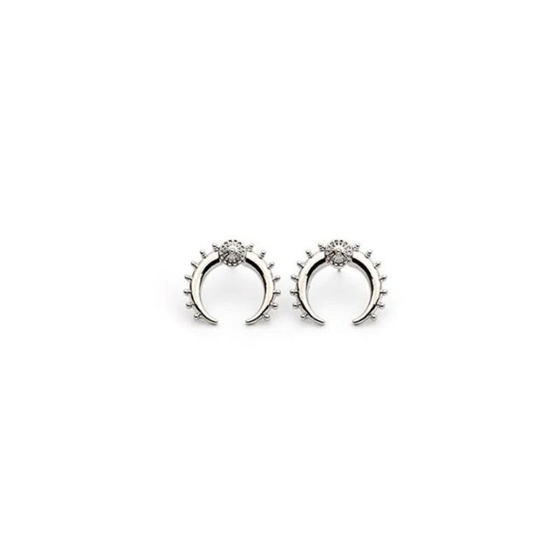 New Punk Half Moon Studs Earrings For Women Chunky Alloy Crescent Pendant Post Earrings Fashion Jewelry Pendientes Moon Earrings