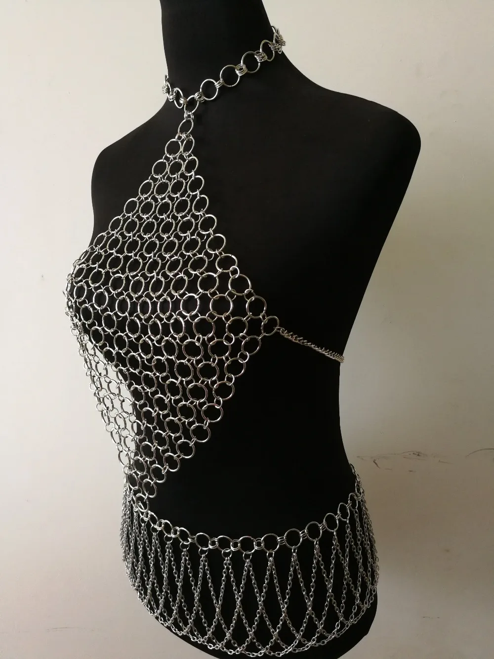 New Fashion PU Leather Style B791 Women Silver Alloy Chains Circles Bondage Beach Neck Chain Choker Necklace Jewelry Accessories