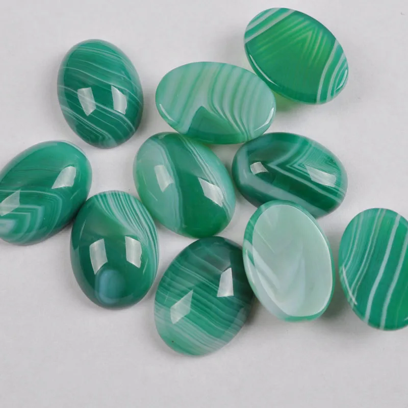 18x13MM Green Veins Agate Oval CAB Cabochon Jewelry For Woman Gift Bead (10 pcs/lot) H015