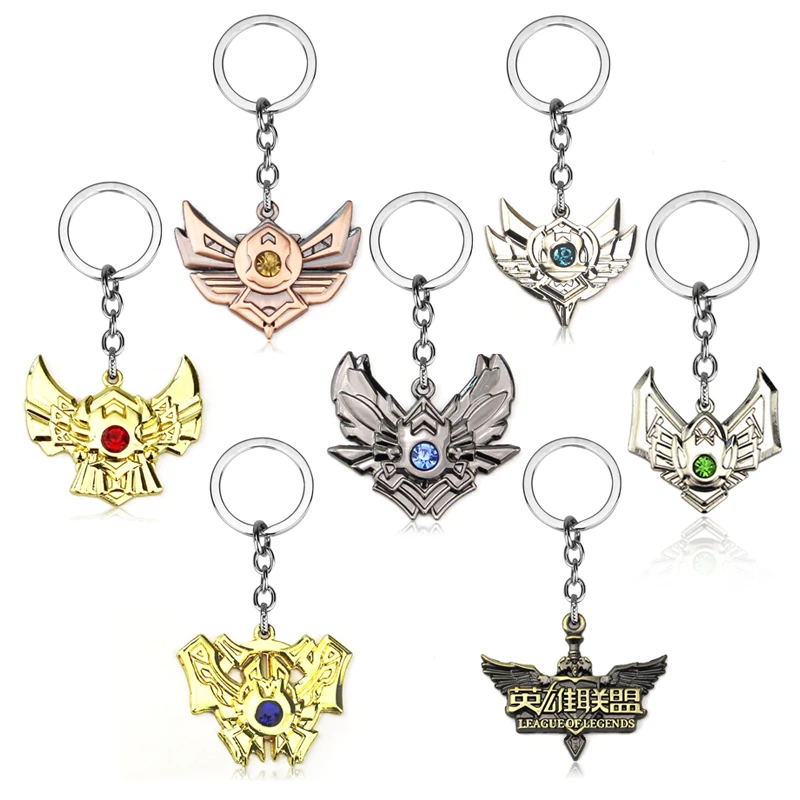 Game LOL Keychain Legends Key Chain hero Sword League Rank Key Ring Key Holder Chaveiro Jewelry