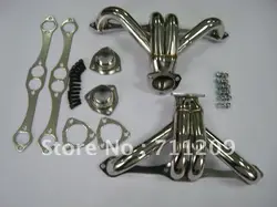 Exhaust Header SS SHORTY EXHAUST HEADER SBC CHEVY SMALL BLOCK HUGGER V8 8CYL