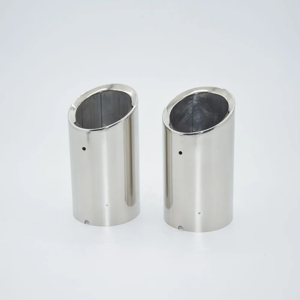 BBQ@Fuka 1 Pair Stainless Steel Exhaust Muffler Tail Tip Fit Audi Q3 ABS Sliver Stainless Steel Exhaust Muffler Tail Tip