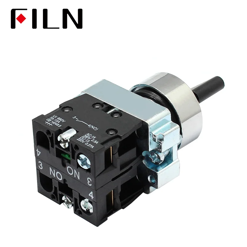 XB2-20X_31 22mm Latching 2 NO 3-Position Rotary Selector Select Switch Black  Push Button Switch