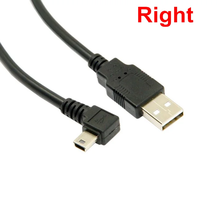 Cable USB 2,0 macho a Mini USB, Cable de 90 grados, 0,5 m, 1,8 m, 3m, 5m, 50cm, 180cm, para cámara, MP4 y tableta