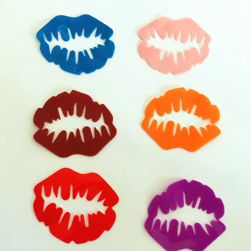 Set of 12 Reusable Lips & Mustache Silicone Sticky Wine Glass Charm Tags Markers