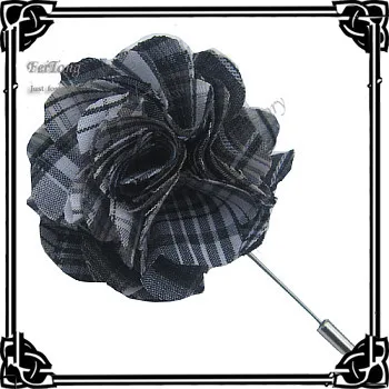 Free shipping!12pcs/lot 2.3 inch New plaid fabric flowers brooch pins stick pins 7colors for your choice