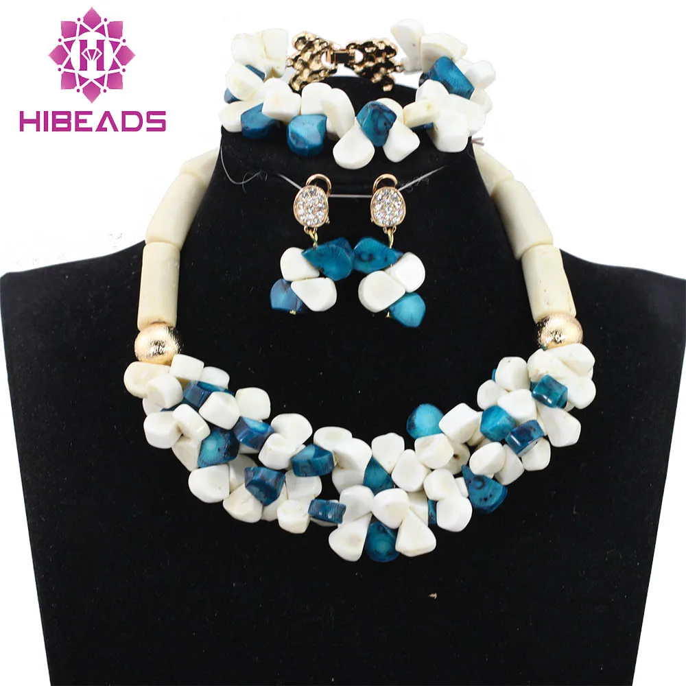 2017 New Trendy White And Red African Coral Beads Pendant Necklace Set Mix Crystal Coral Bib Jewelry Set Free Shipping ABH343