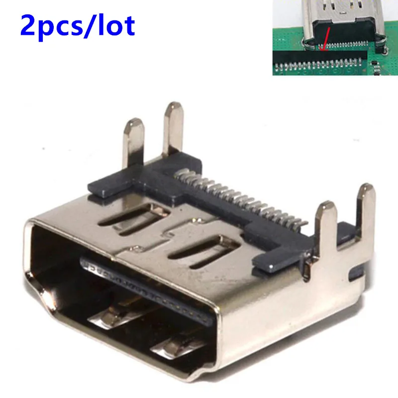 2pcs/lot HDMI-compatible Socket Interface Connector for Sony Playstation 4 PS4 ps 4 Repair Part Motherboard Port Jack Connector