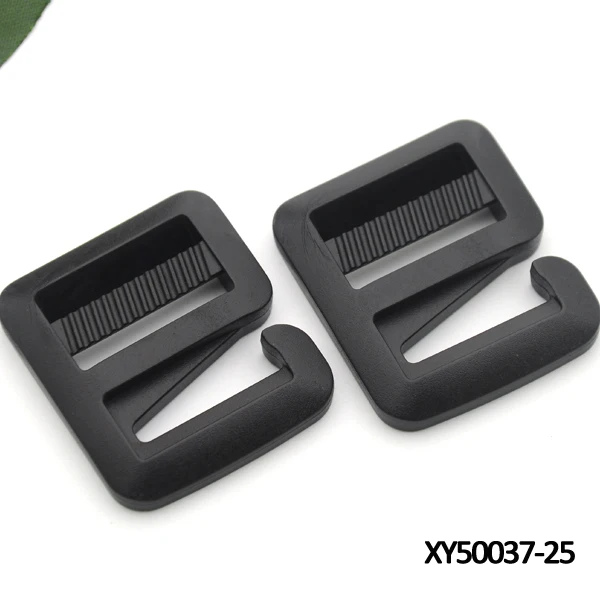 25Pcs Adjustable Strap Buckle, Black POM Plastic Slider, Rectangle Buckle, Adjustable Bag Webbing,25mm, 1