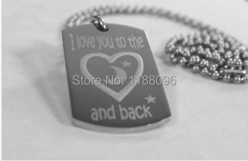 

I LOVE HEART YOU TO THE MOON DOG TAG HOT SALES STAINLESS STEEL DOG TAG