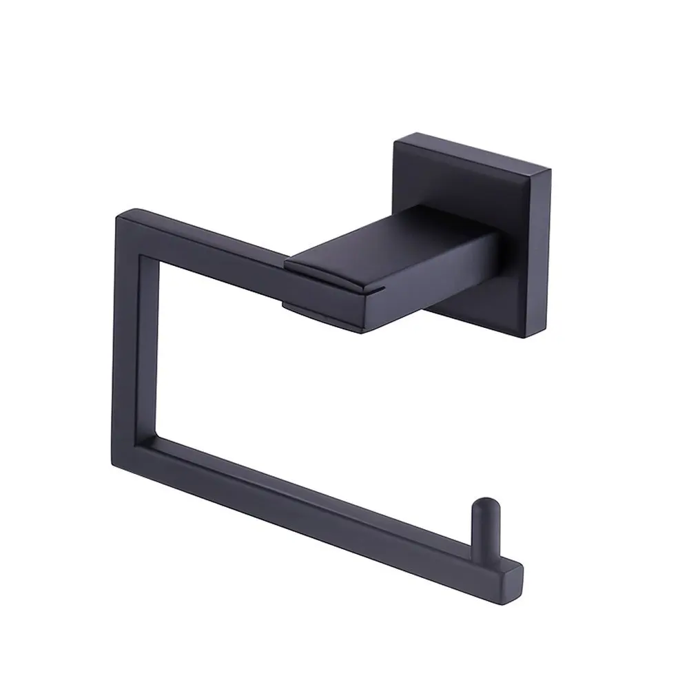 

Bathroom toilet Matt Black Stainless Steel Modern Square Style Wall Mount Toilet Paper Roll Holder Toilet Tissue Holder