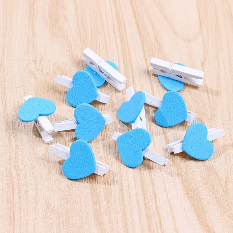 10pcs Heart 30x4mm DIY Many colors Big Wood Clothes Pegs Clothespin Clips Office Party Decoration Accessories Photo Hanging Pegs