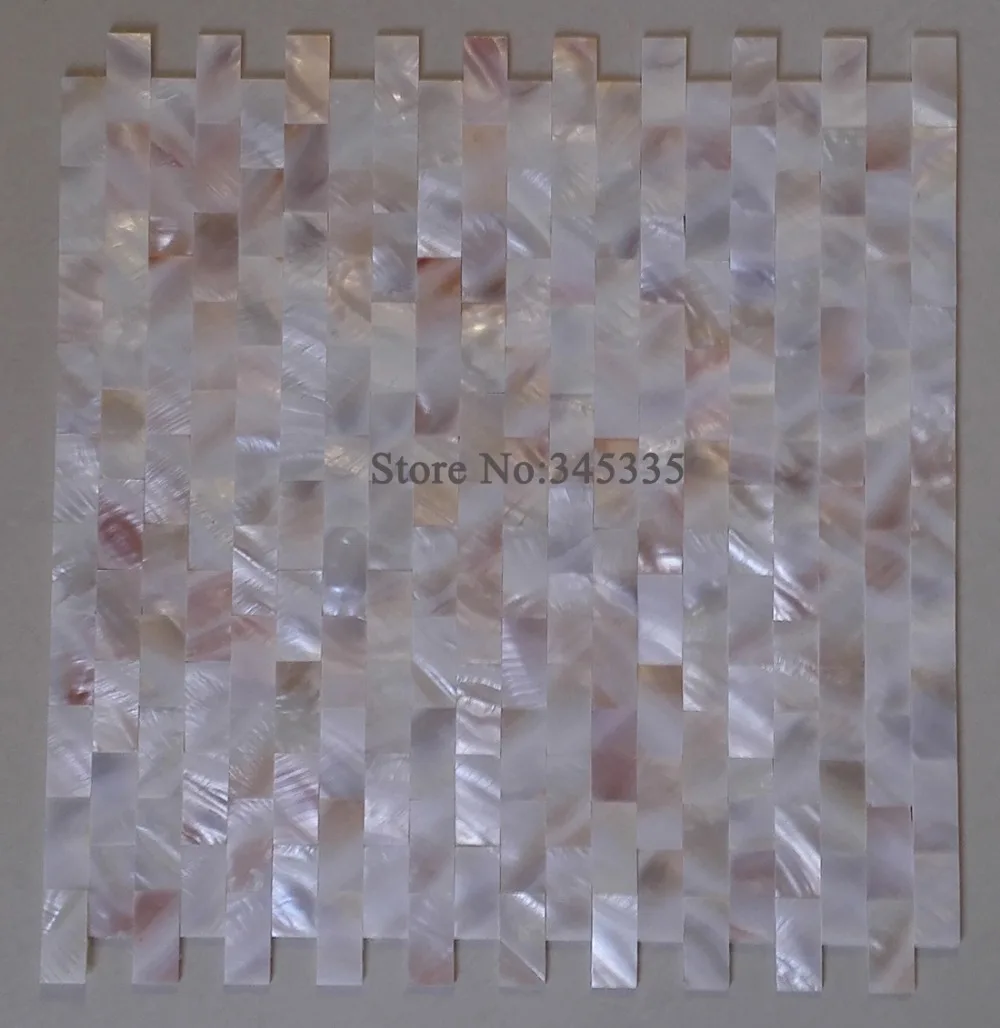 

groutless brick mother of pearl shell mosaic tile pink yellow kitchen backsplash bathroom wallpaper background wall floor tile