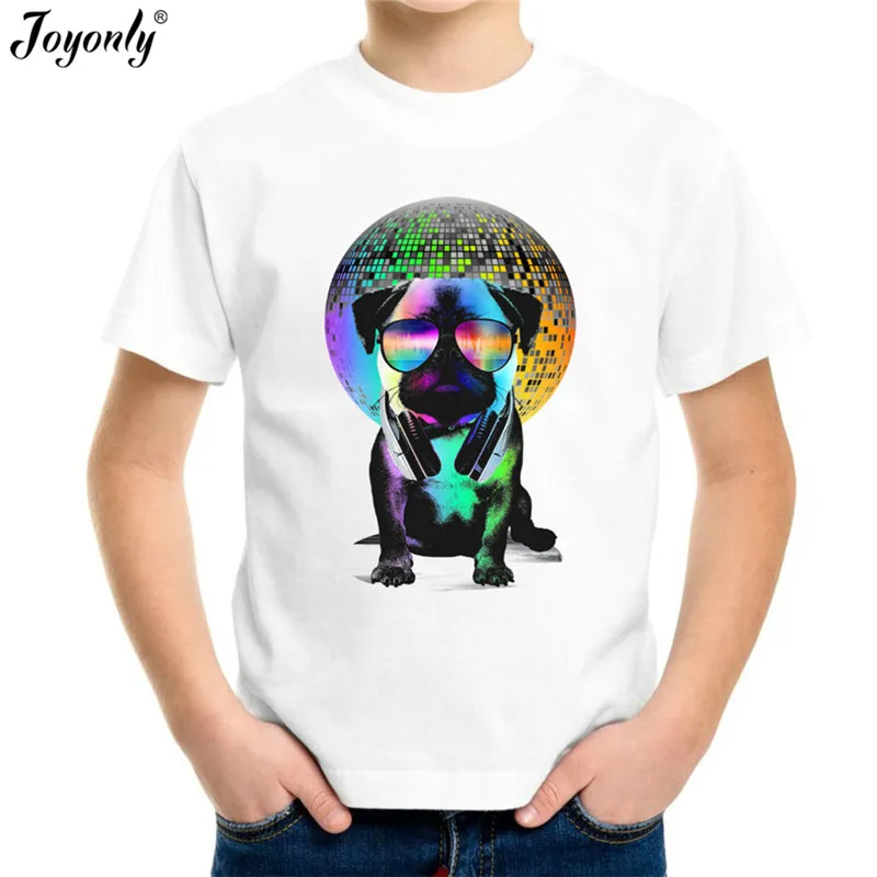 

Joyonly 2018 Fashion 3d Rock star dog T shirts Summer Children Clothing For Kids Girl Print Tops Baby Boys clothes 4-11Y