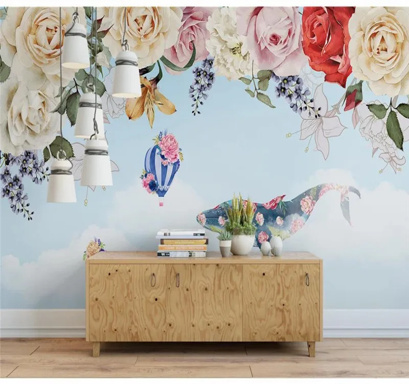 

Custom wallpaper new Chinese hand-painted classical rich peony simple mural background wall decoration waterproof material