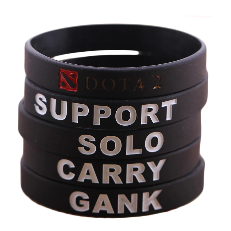 Black Anime Games Dota 2 Team Sport Wristband Male Rubber Silicone Bracelets Men Jewelry For Women Best Friends Game Party Gift