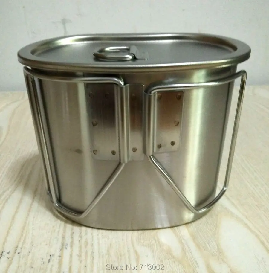 USA 304 stainless steel lunch box butterfly handle with a lid cup outdoor camping barbecue pot tableware