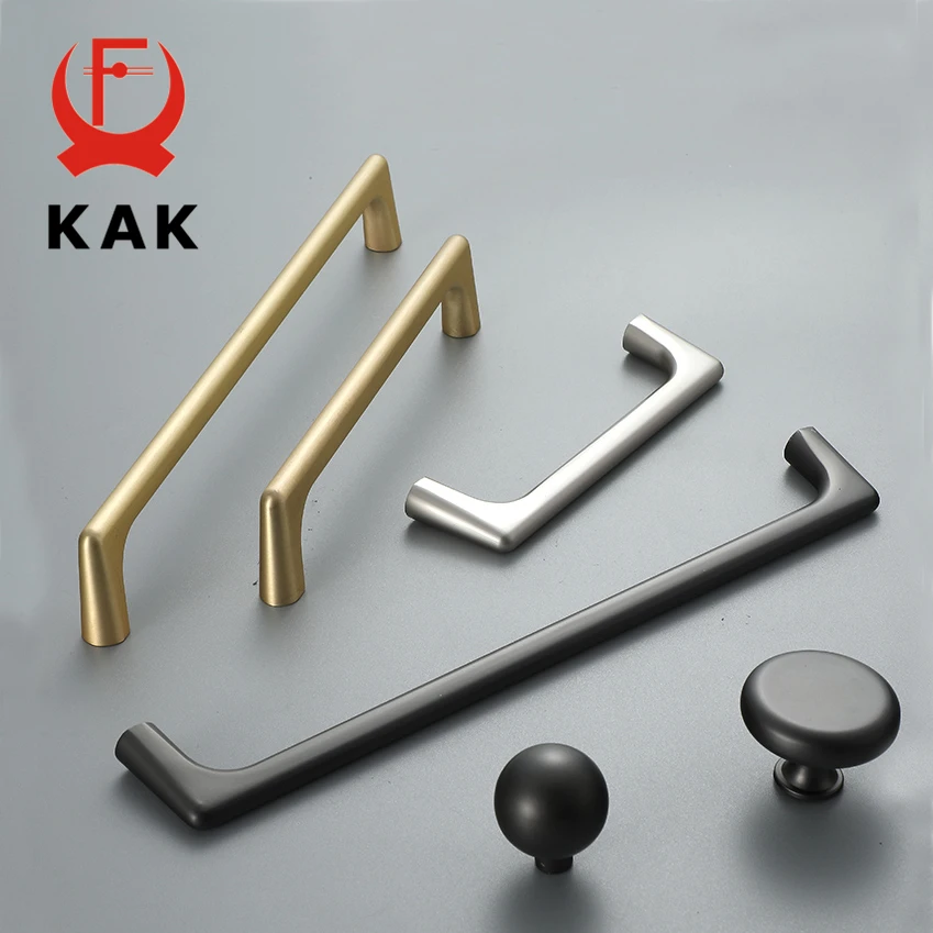 KAK Zinc Alloy Pearl Gray Gold Cabinet Handles Solid Drawer Knobs Kitchen Cupboard Door Pulls Furniture Handle Cabinet Hardware