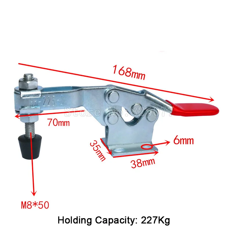 4PCS 227Kg/500Lbs Holding Capacity Metal Clamping Clamp Quick Release Horizontal Toggle Clamp JF1593