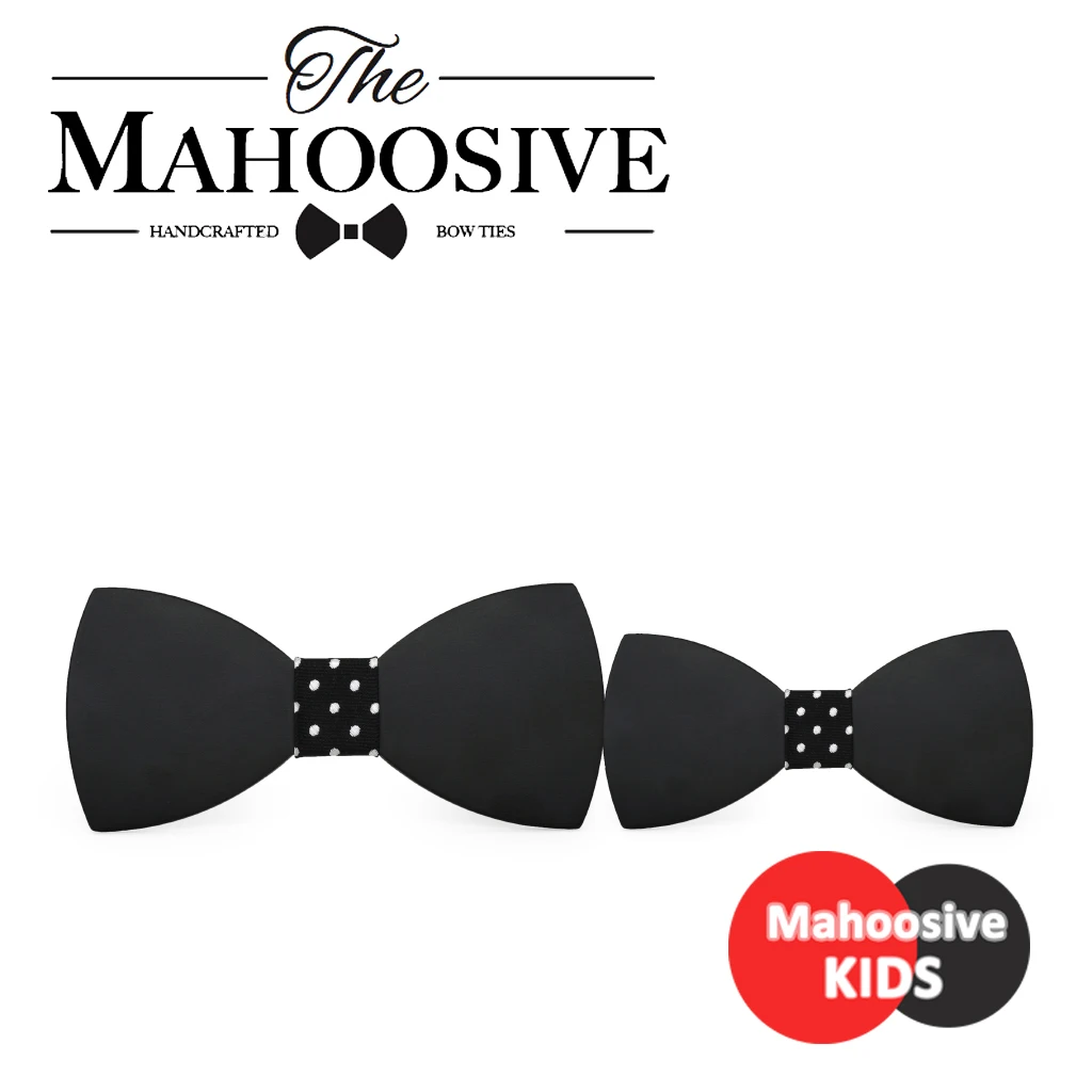 Mahoosive Children Kids Boys Wood Solid Color Wedding Pre Tied Clip Child Neck Bow Ties Neckties C71-C76 COMBO