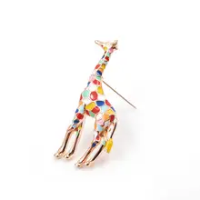 Enamel Giraffe Brooch for Women #3