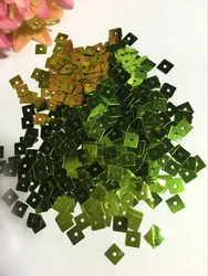 50g(4500pcs) 5mm Square Sequins Flat Loose Paillettes Sewing Crafts Bag Fashion Accessories Middle Hole Light Green