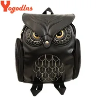 Yogodlns-mochila de piel sintética con búho para mujer, bolso de hombro de estilo escolar, color negro, gran oferta