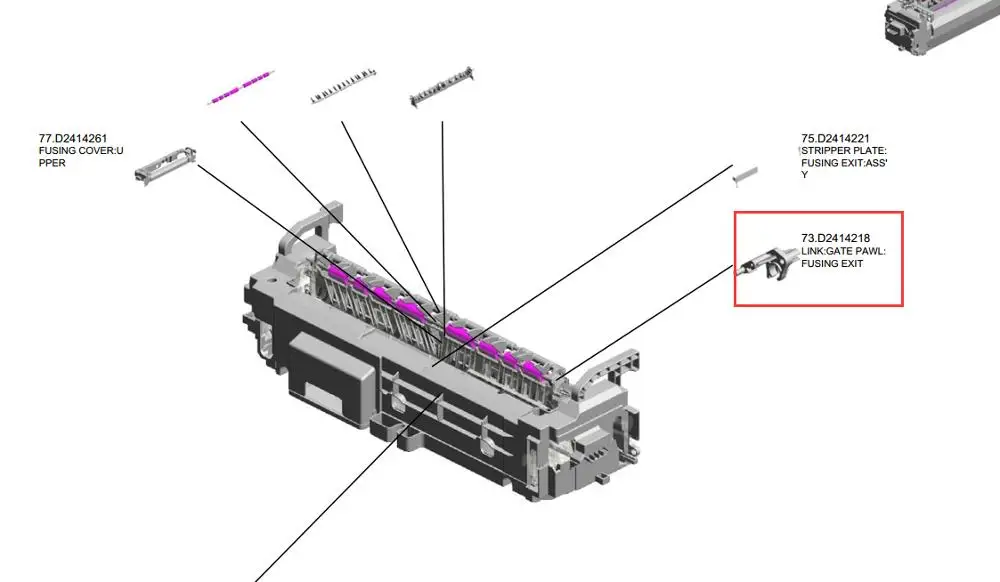 D241-4218 D241218 Genuine Fusing Exit Gate Pawl Link for Ricoh MP C4504 C4504ex C501SP C6004 C6004ex C840dn C842dn