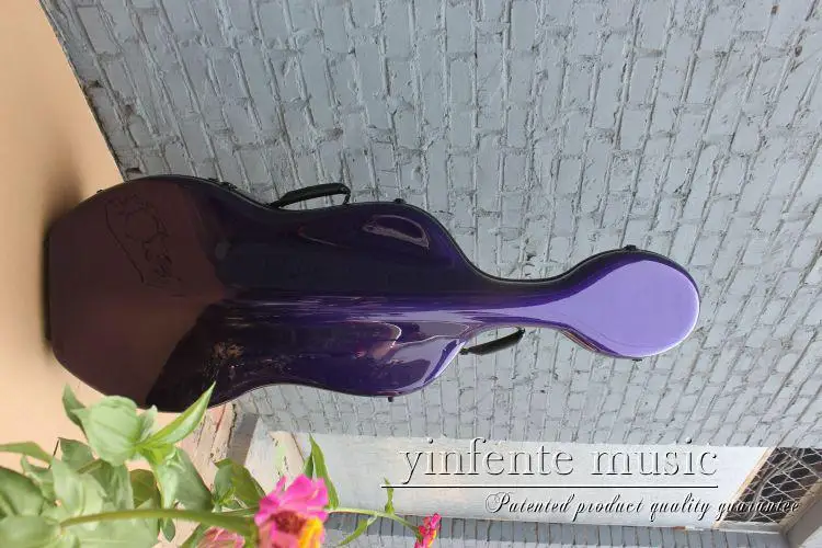 New purplr  color 4/4 Cello case Pure Carbon fiber strong Light Wheel   #52