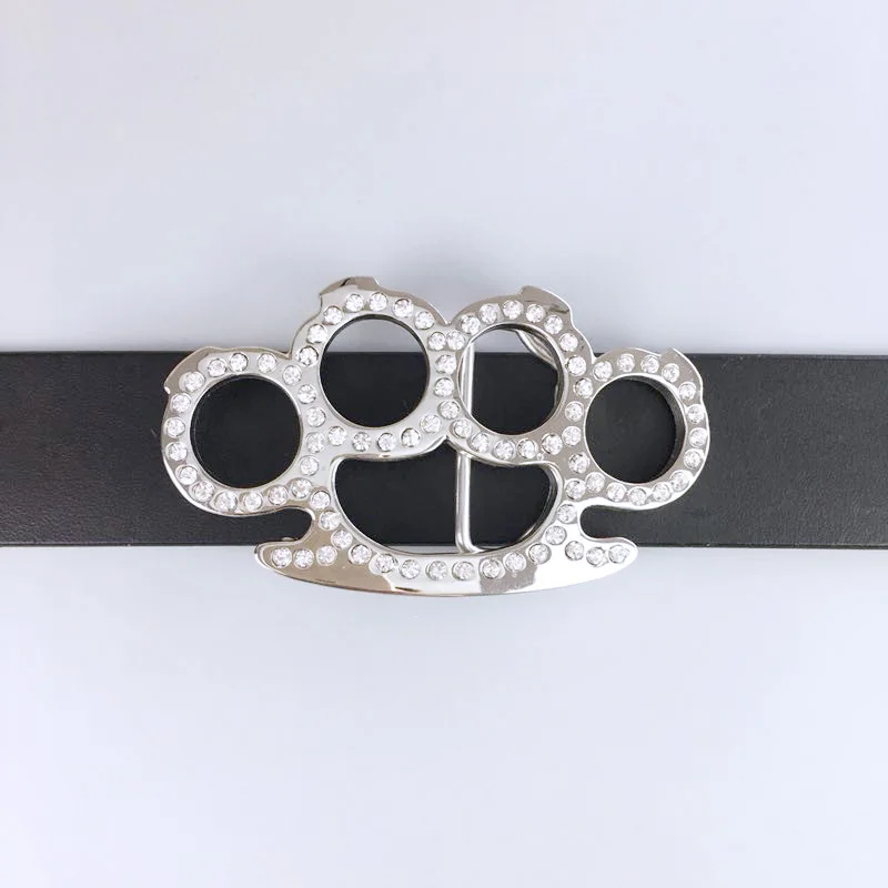 New Bright Silver 3D Cut Out Rhinestones Belt Buckle also Stock in US BUCKLE-T030