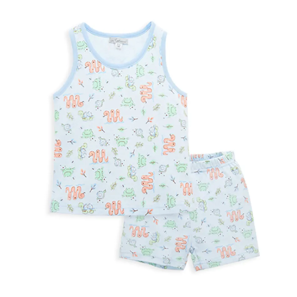 Kavkas Baby Clothes Set 2 pcs/lot Top+Pants Sleeveless Summer Cotton Clothes Cartoon Printing Newborn Infant Clothing