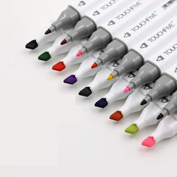 TOUCHFIVE 1pcs Dual Head Art Markers Brush Pen Alcohol Based Sketch Manga Markers For School Drawing Coloring Art Supplies