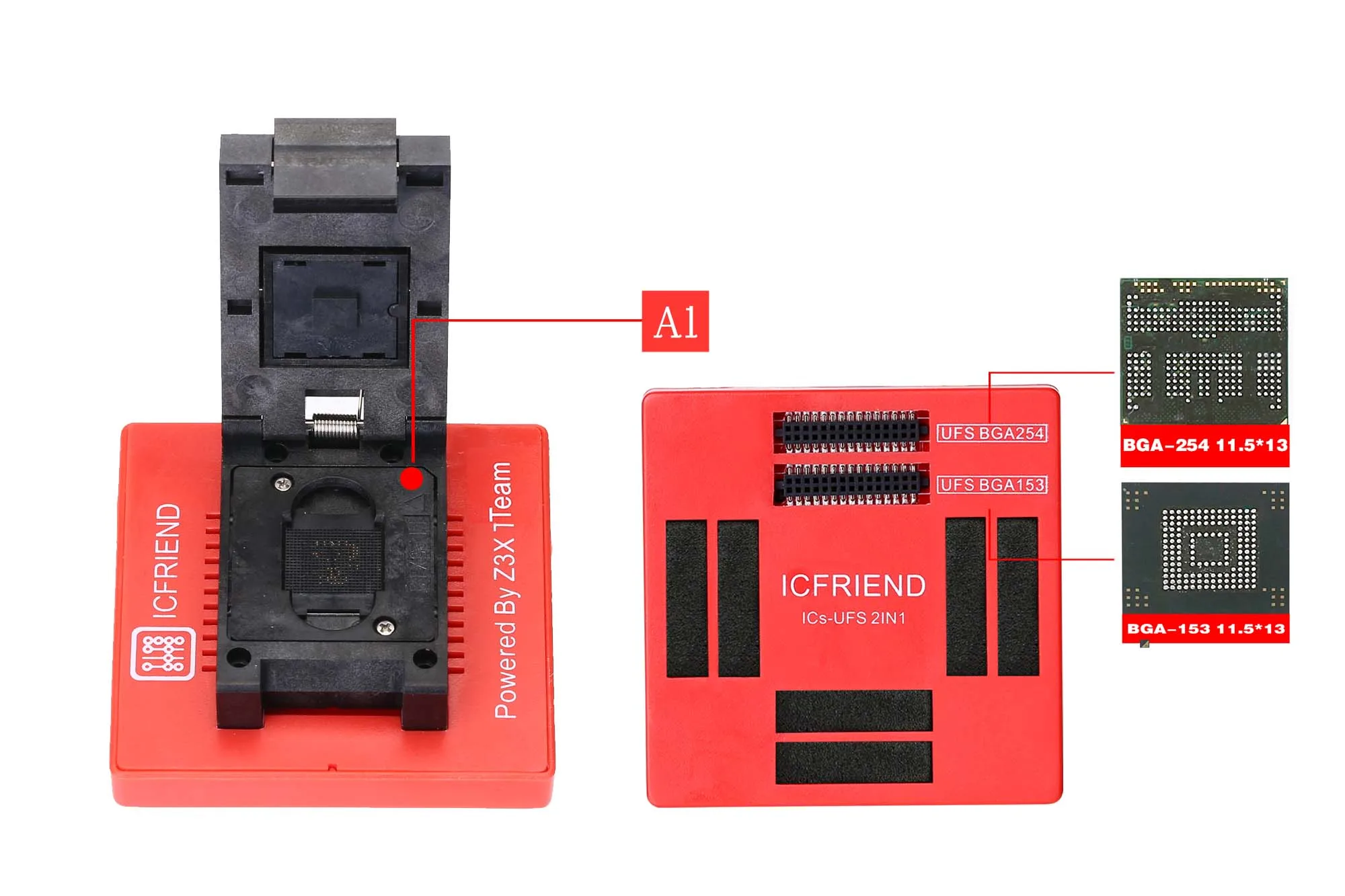 

2019 original ICFriend ufs 2 in 1 adaptor Support UFS BGA-254 BGA-153 for Easy J-tag plus box