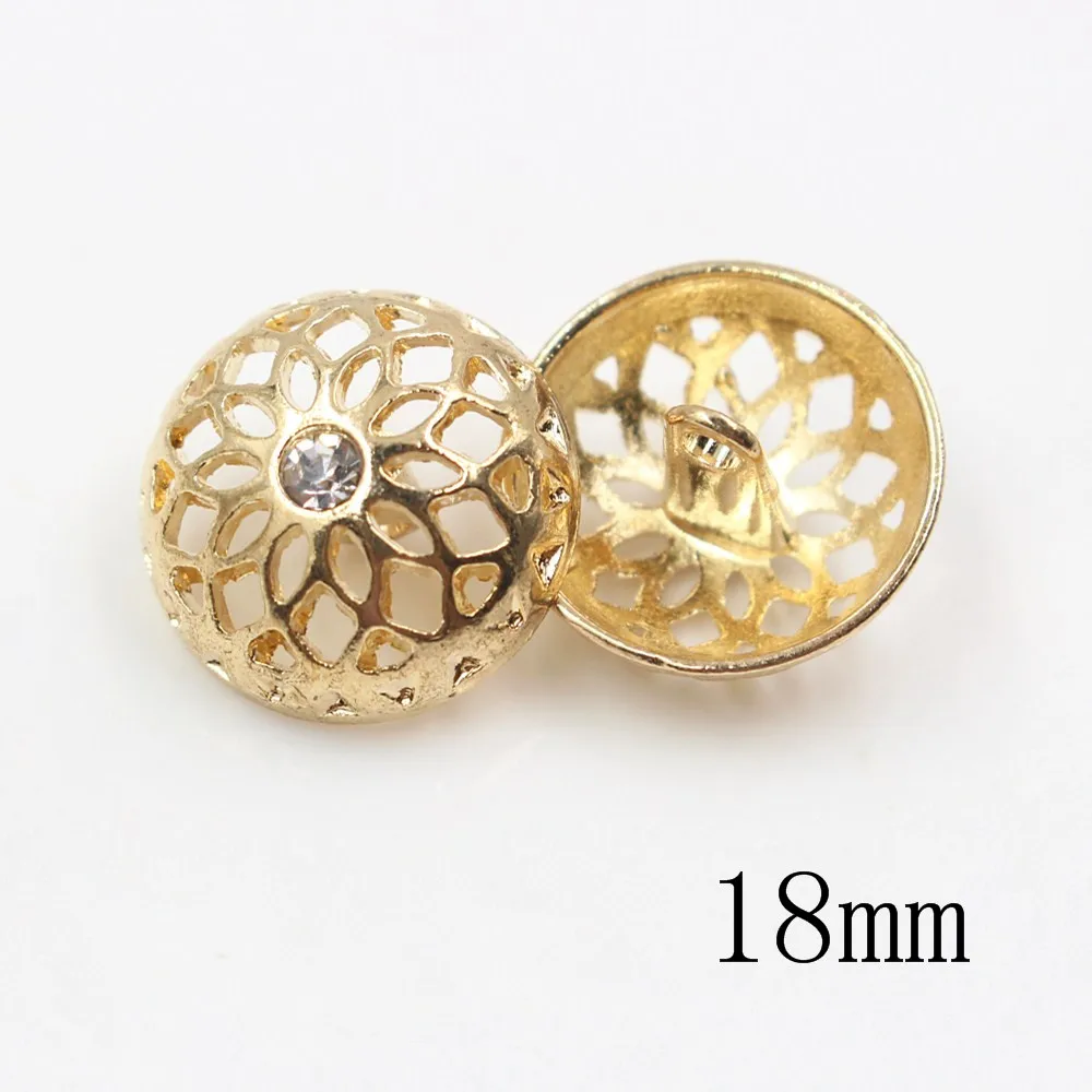 10pcs/lot Hollow Style metal buttons Gold for clothing sweater coat decoration shirt buttons accessories DIY JS-0278