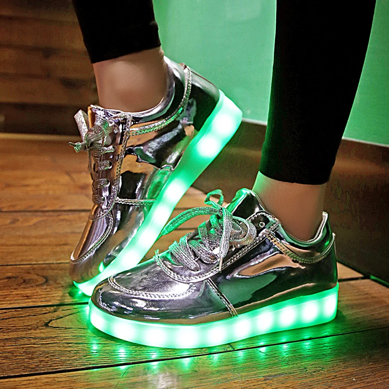 EUR 30-44 Children's Sneakers glowing Fashion USB Rechargeable Lighted up LED Shoes Kids Luminous Sneakers for Boys & Girls