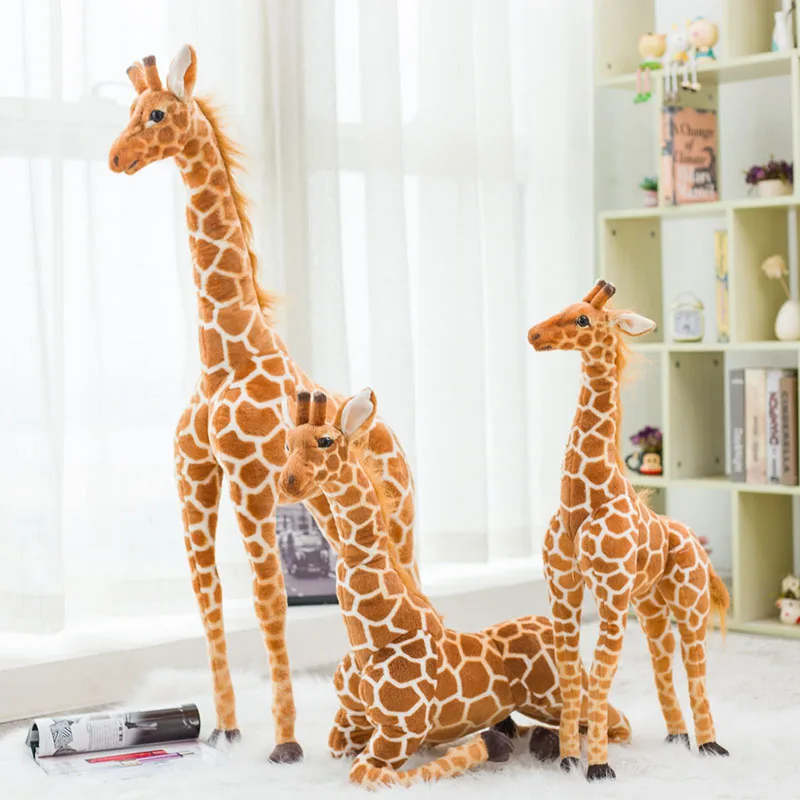 

Lifelike Giraffe Plush Toys Real Life Cute Stuffed Animal Soft Giraffe Doll Big Giant Size Birthday Gift Kids Toy