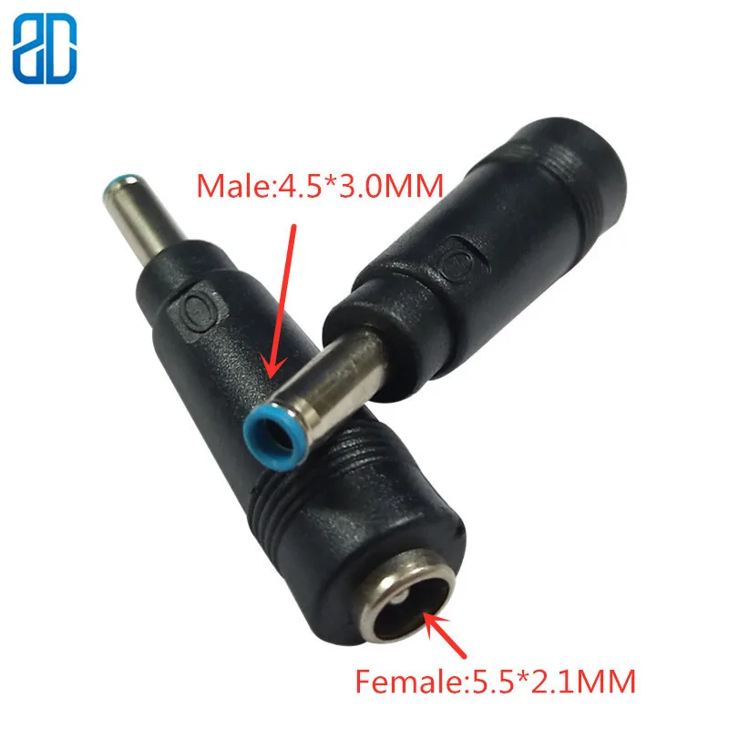 1PCS 5.5mm X 2.1mm Female TO 4.5 X 3.0 mm Male DC Power Plug Adapter Connector Computer Cables Connectors Notebook Laptop