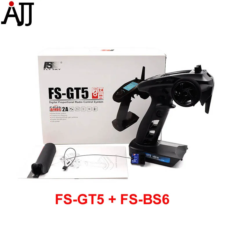 

Flysky FS GT5 2.4G 6CH Gyro Transmitter with BS6 Receiver Built-in Gyro Fail-Safe for RC Car Boat Remote Controller FS-GT5