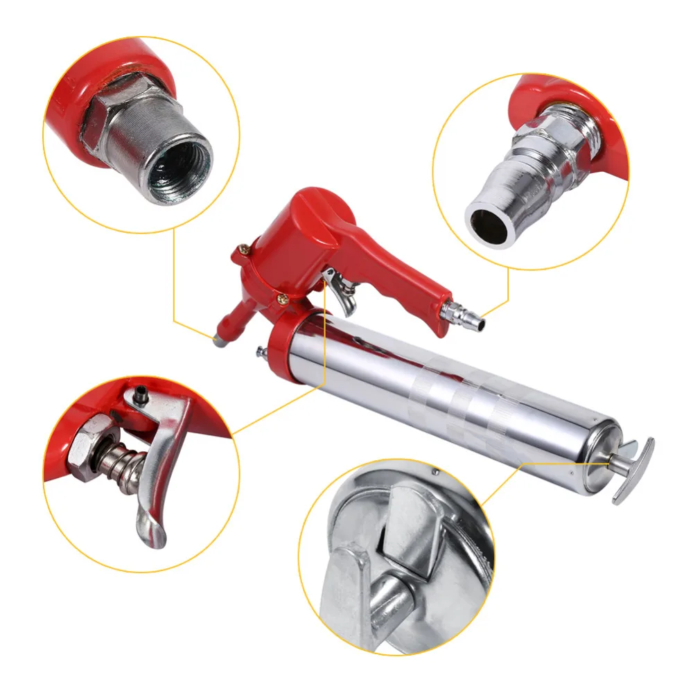 1 Pcs Air จาระบีปืน One - Hand Pistol Grip Air Pneumatic Compressor ปั๊มจาระบีปืน W/Extension ชุดเครื่องมือ