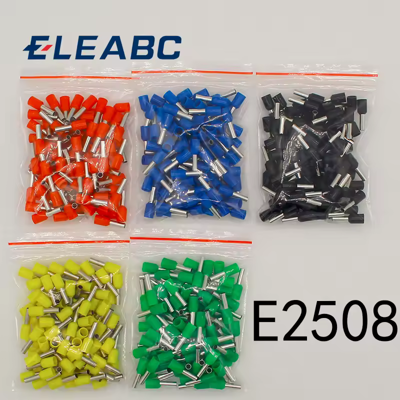 Connecteur de fil de câble isolé E2508, bornes à sertir isolante, 2, 5 mm2, 100 pièces/paquet